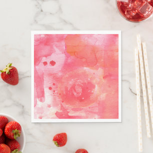 Abstract Watercolor Pink Napkin