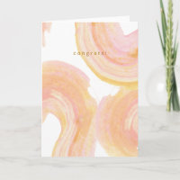 Abstract Watercolor Pink Paint Swirl Congrats