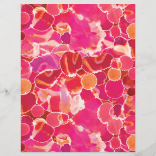Abstract Watercolor Pink Red Coral Paper Sheet