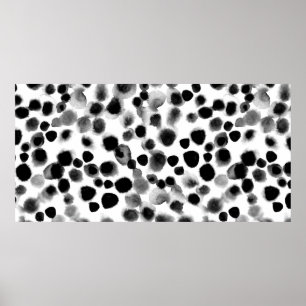 Abstract watercolor polka dots seamless pattern poster