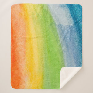 Abstract watercolor rainbow colors backgroundbackg sherpa blanket