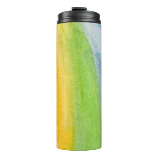 Abstract watercolor rainbow colors backgroundbackg thermal tumbler
