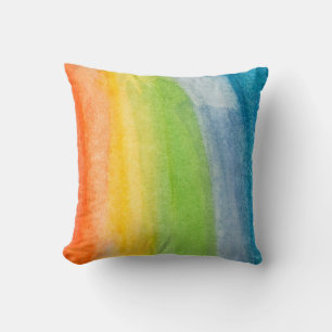 Abstract watercolor rainbow colours backgroundback cushion