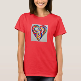 Abstract watercolor rainbow heart T-Shirt