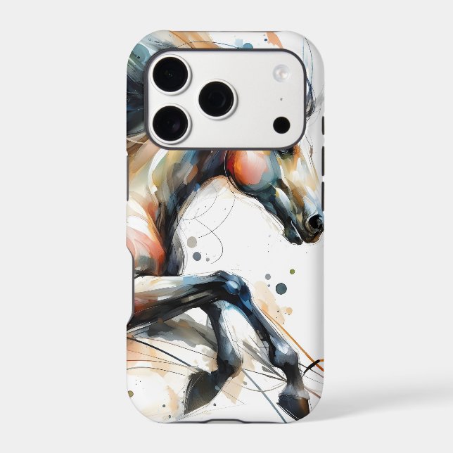 Abstract Watercolor Running Horse (Back)