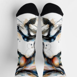 Abstract Watercolor Running Horse Socks