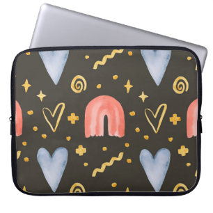 Abstract watercolor seamless pattern, handdrawn il laptop sleeve