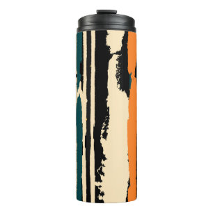 Abstract watercolor seamless pattern with grunge s thermal tumbler