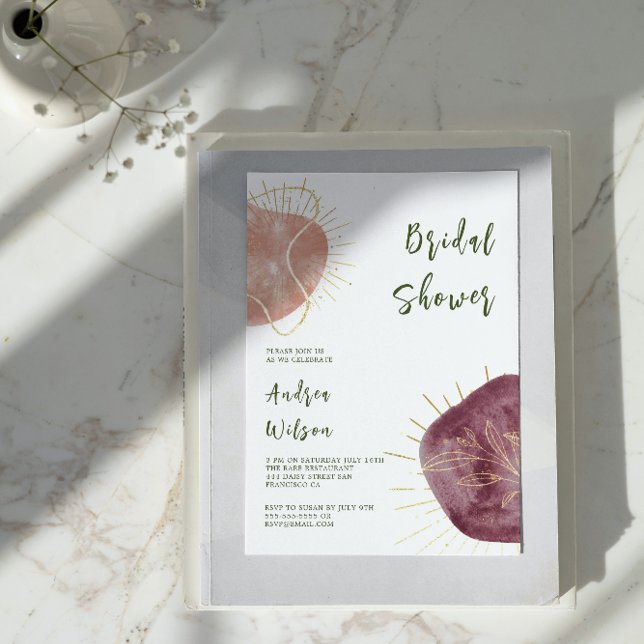 Abstract Watercolor Shape Bridal Showe  Invitation (Creator Uploaded)