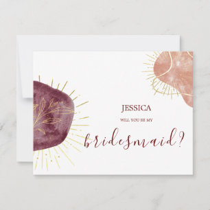 Abstract Watercolor Shape Bridesmaid Proposal Card