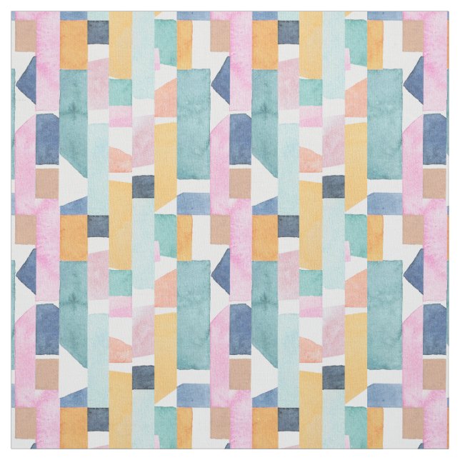 Abstract Watercolor Shape Pattern Fabric (Swatch)