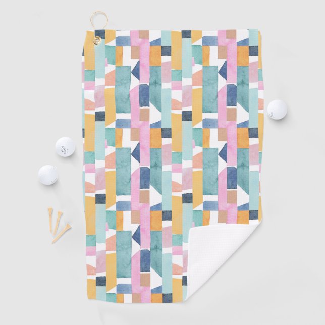 Abstract Watercolor Shape Pattern Golf Towel (InSitu)