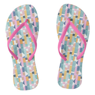 Abstract Watercolor Shape Pattern Jandals
