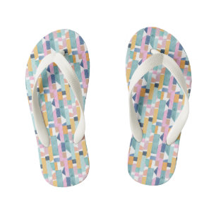 Abstract Watercolor Shape Pattern Kid's Jandals