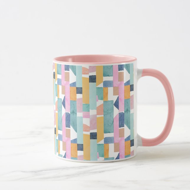 Abstract Watercolor Shape Pattern Mug (Right)