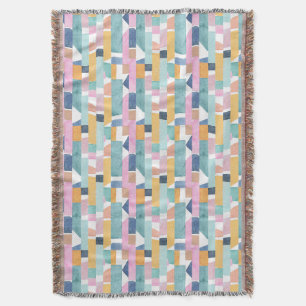 Abstract Watercolor Shape Pattern Throw Blanket