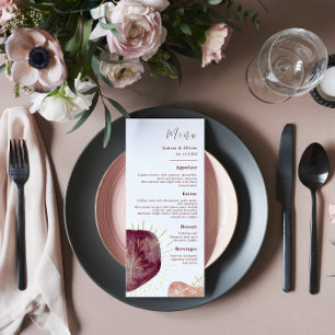 Abstract Watercolor Shape Wedding Menus