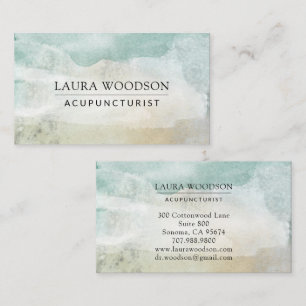 Abstract Watercolor Shapes Acupuncturist Business Card