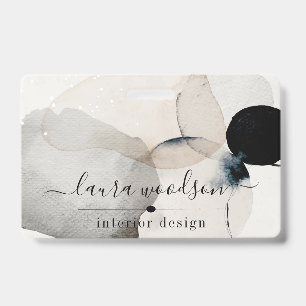 Abstract Watercolor Shapes Interior Designer ID Badge