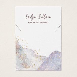 Abstract watercolor shapes necklace display card