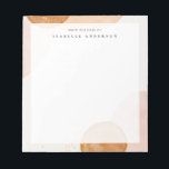 Abstract Watercolor Shapes Notepad<br><div class="desc">Modern abstract shapes in neutral earthy colors like terracotta,  peach and blush.</div>