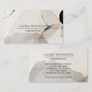 Abstract Watercolor Shapes Therapist Business Card