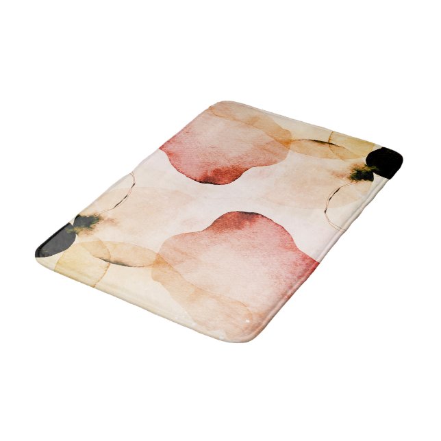 Abstract Watercolor Shower Curtain Bath Mat (Angled)