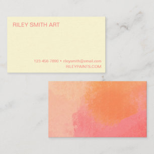  Abstract Watercolor Simple Boho Pink Gradient Business Card