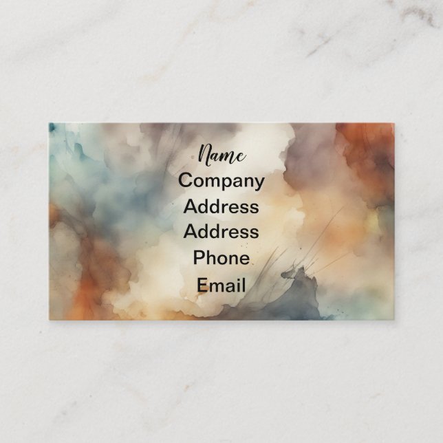 Abstract watercolor splash business card (Front)