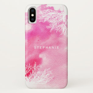 Abstract watercolor splash pink coral reef trendy Case-Mate iPhone case