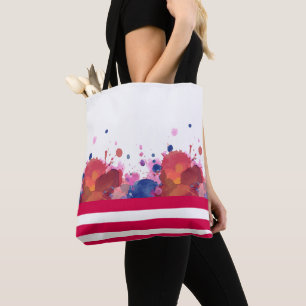 Abstract Watercolor Splatter Design Tote Bag