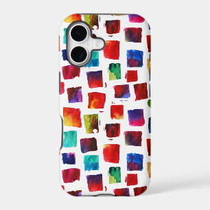 Abstract watercolor squares geometric pattern