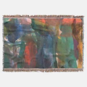 Abstract Watercolor Strokes Painterly Pattern Art Throw Blanket
