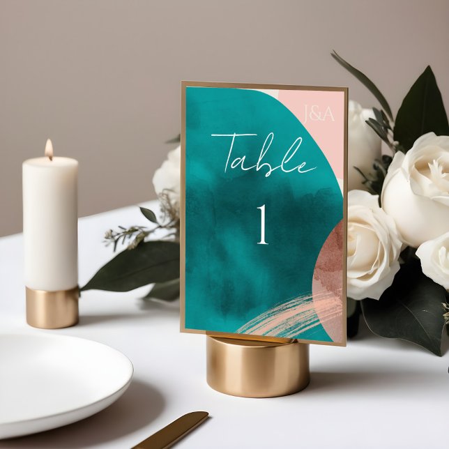 ABSTRACT WATERCOLOR Table Number Card (Creator Uploaded)