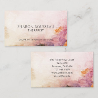 Abstract Watercolor Therapist Business Card