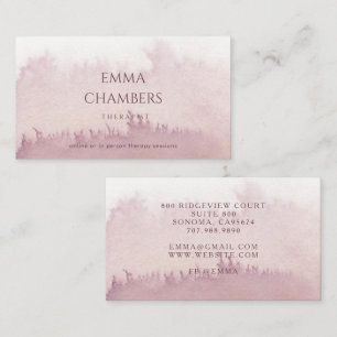 Abstract Watercolor Therapist Counsellor Dusty Ros Business Card