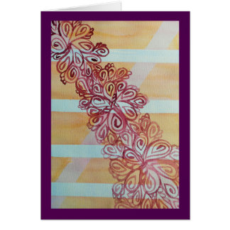 Abstract watercolor trellis and plant