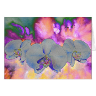  Abstract watercolor tropical floral orchids