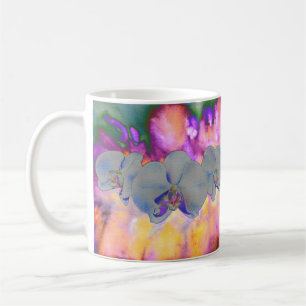 Abstract watercolor tropical floral orchids Coffee Mug
