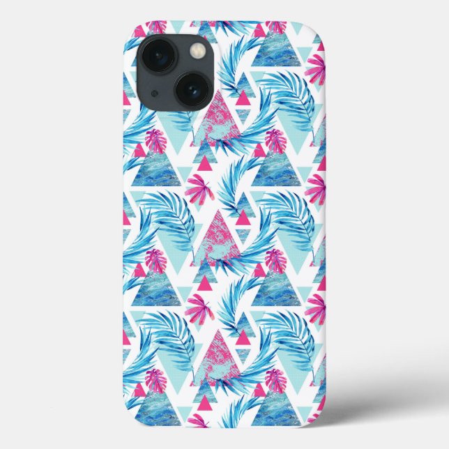 Abstract Watercolor Tropical Leaf Pattern Case-Mate iPhone Case (Back)