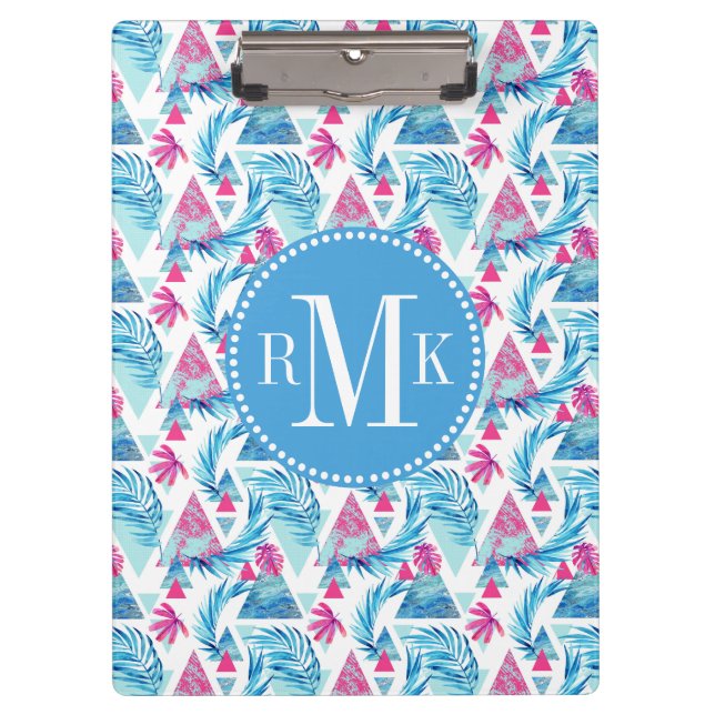 Abstract Watercolor Tropical Leaf Pattern Clipboard (Front)