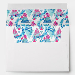 Abstract Watercolor Tropical Leaf Pattern Envelopes