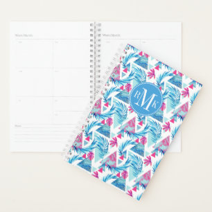 Abstract Watercolor Tropical Leaf Pattern Planner