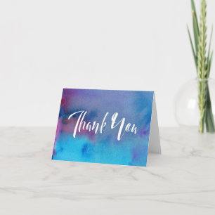 Abstract Watercolor Wash Thank You Typography