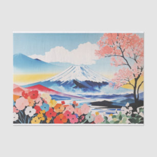 Abstract Watercolor Whimsical Springtime Mountain Tissue Paper