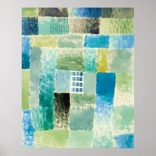 Abstract watercolor window by Paul Klee Poster