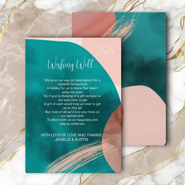 ABSTRACT WATERCOLOR Wishing Well Enclosure Card (Creator Uploaded)