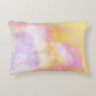Abstract Watercolors - Orange Background Decorative Cushion