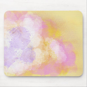 Abstract Watercolors - Orange Background Mouse Pad
