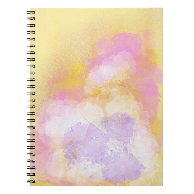Abstract Watercolors - Orange Background Notebook (Front)